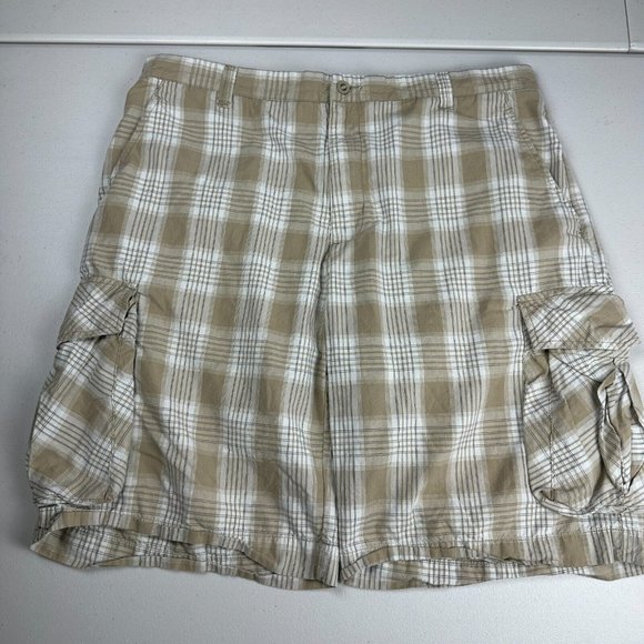 Quiksilver Edition Plaid Cargo Shorts Men Adult Size 38 Brown Used - Picture 3 of 10